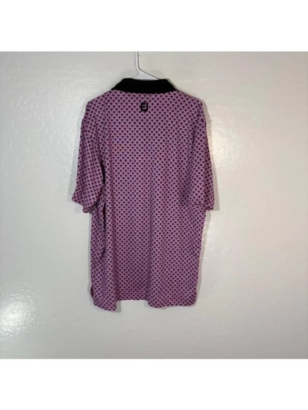 FootJoy Polo Shirt Mens Large Pink Blue Hex Golf Southhampton Club Performance